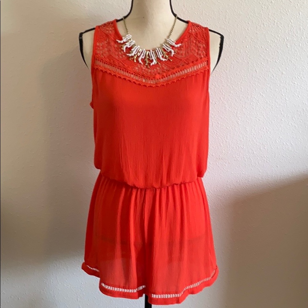 Decree Crochet Sleeveless Romper NWT